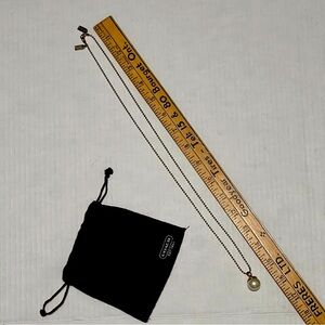 Coach Gold Beaded Necklace with Pearl